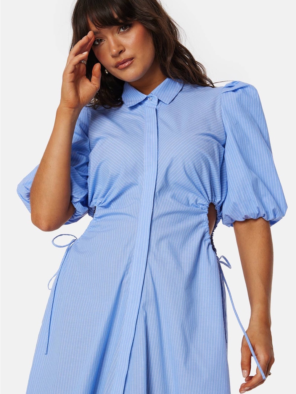 Bardot Sky Blue Puff-Sleeve Maxi Dress - Picture 2 of 9
